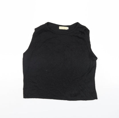 Lakeland Womens Black   Cropped Blouse Size 14