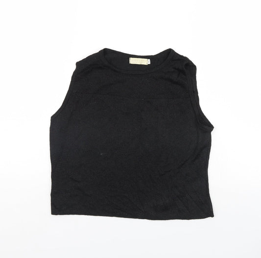 Lakeland Womens Black   Cropped Blouse Size 14