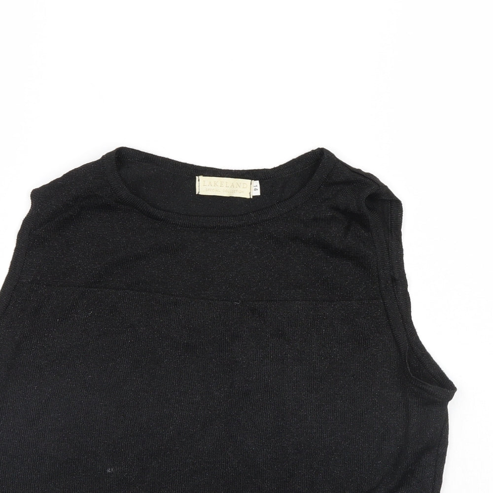 Lakeland Womens Black   Cropped Blouse Size 14