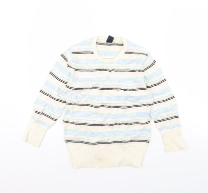 Gap Womens Ivory Striped  Pullover Jumper Size M