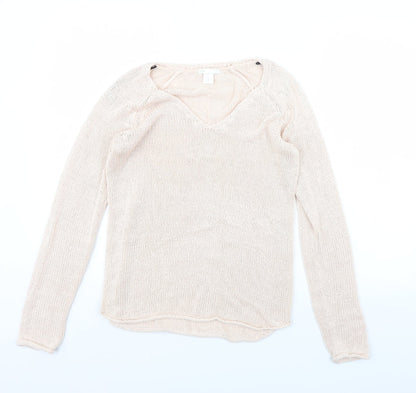 Womens UK Size XS H&M Pink Pullover Jumper