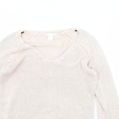 Womens UK Size XS H&M Pink Pullover Jumper