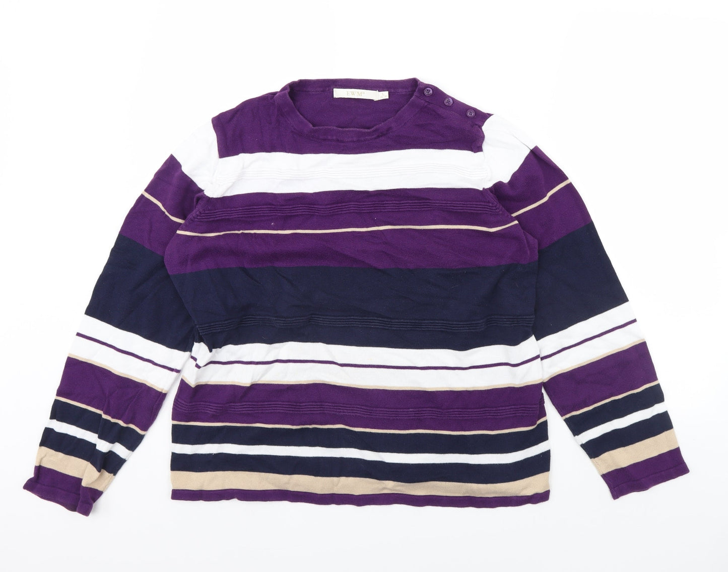 Womens UK Size L EWM Multicoloured Pullover Jumper