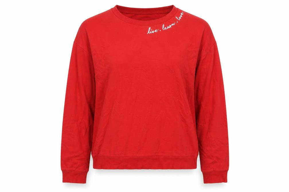 Womens UK Size S Divided Red Pullover Jumper