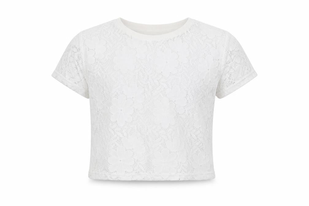 Front view of George girls’ white basic t-shirt, size 6, years