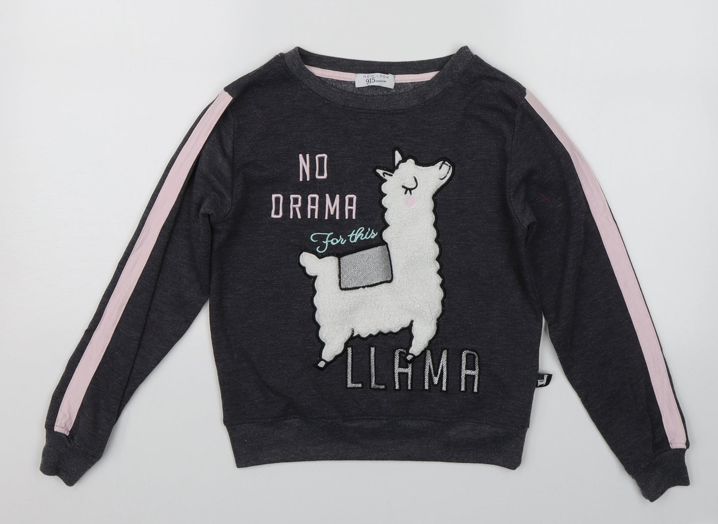 New Look Girls Grey   Pullover Sweatshirt Size S  - Llama