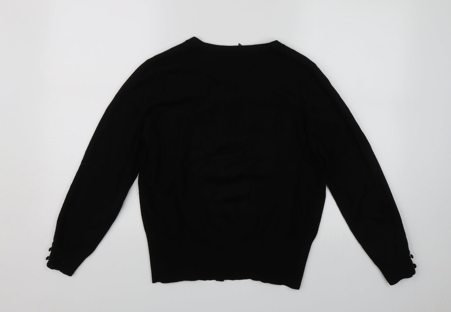 Womens UK Size M TEXT Black Cardigan Jumper