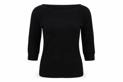 Per Una Womens Black Striped  Basic T-Shirt Size 12