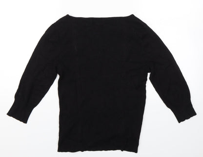 Per Una Womens Black Striped  Basic T-Shirt Size 12