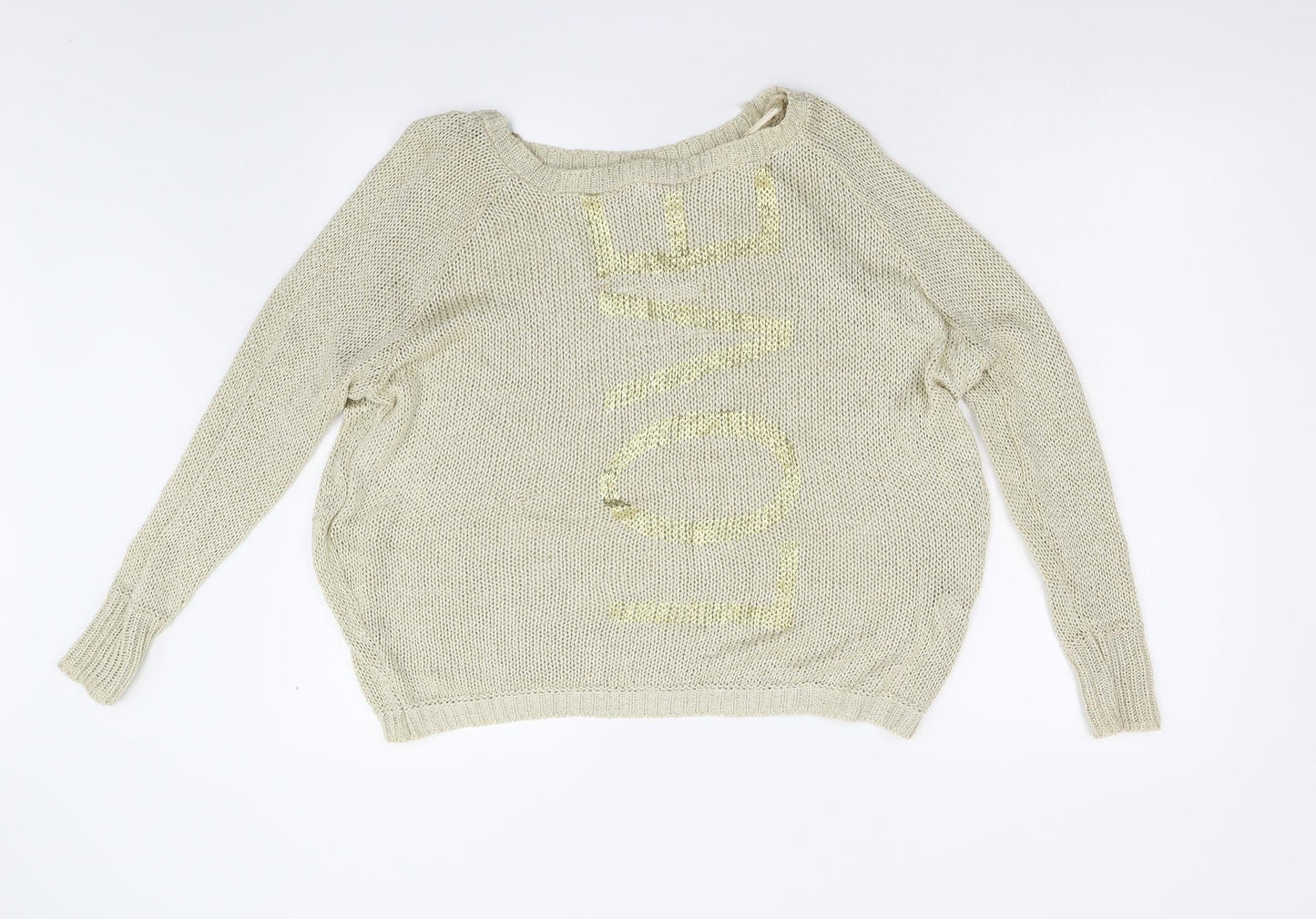 Womens UK Size 6 River Island Gold Pullover Jumper