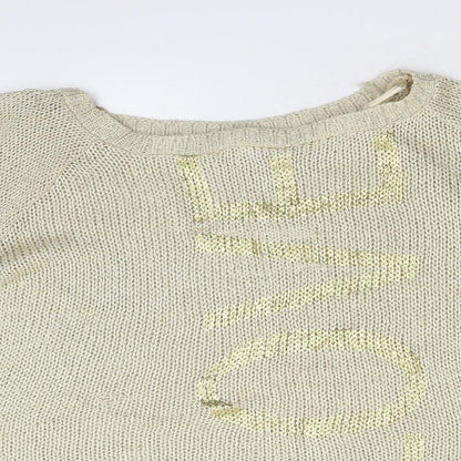 Womens UK Size 6 River Island Gold Pullover Jumper