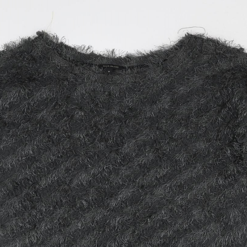 Womens UK Size 8 River Island Grey Pullover Jumper
