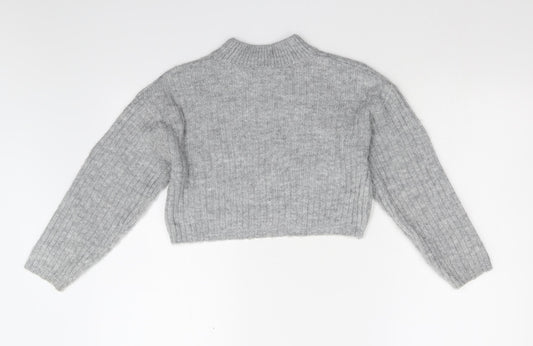 915 Girls Grey  Knit Pullover Jumper Size 9 Years