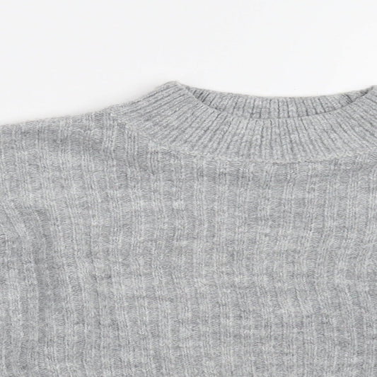 915 Girls Grey  Knit Pullover Jumper Size 9 Years