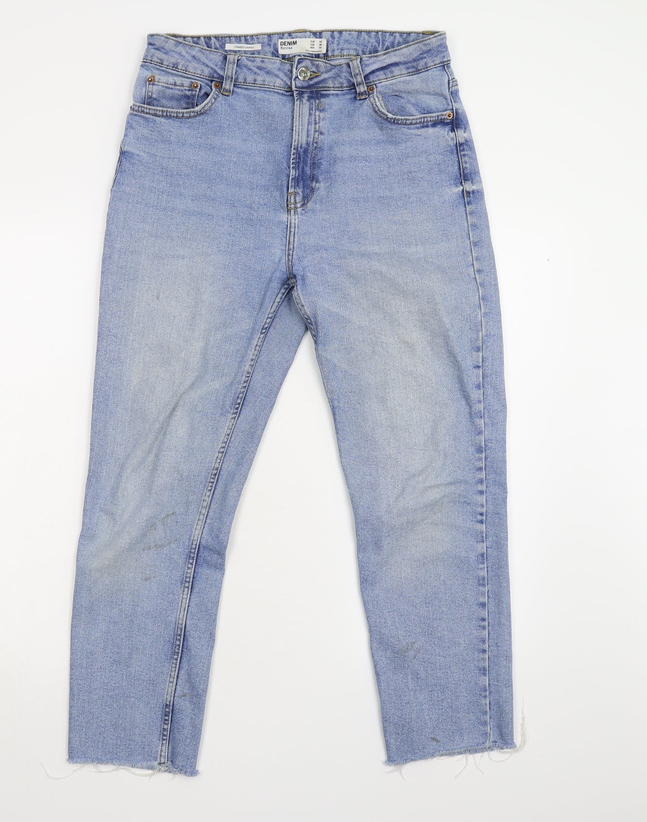 Bershka Womens Blue  Denim Cropped Jeans Size 40 L25 in