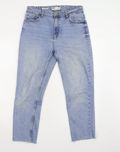 Bershka Womens Blue  Denim Cropped Jeans Size 40 L25 in