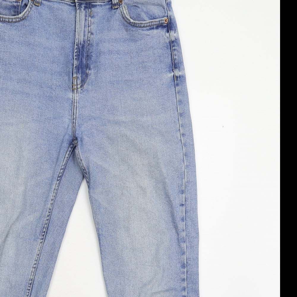 Bershka Womens Blue  Denim Cropped Jeans Size 40 L25 in