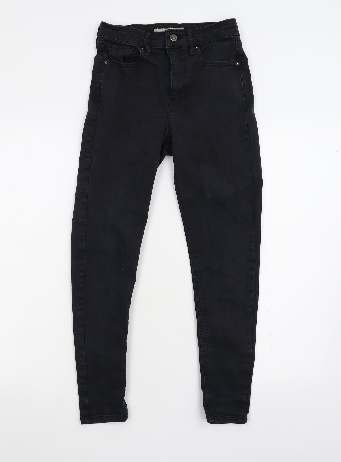 Topshop Womens Black  Denim Cropped Jeans Size 26 L24 in