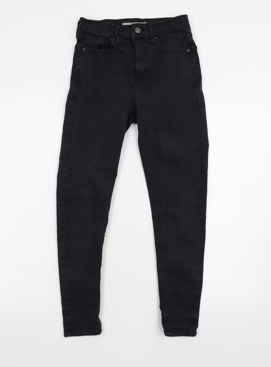 Topshop Womens Black  Denim Cropped Jeans Size 26 L24 in