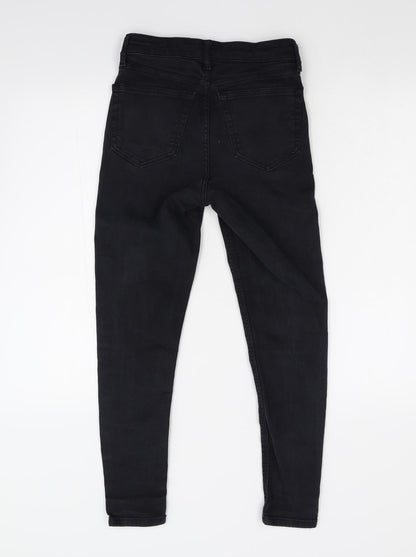 Topshop Womens Black  Denim Cropped Jeans Size 26 L24 in