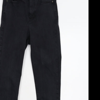 Topshop Womens Black  Denim Cropped Jeans Size 26 L24 in