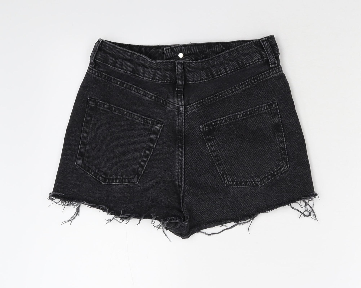 Topshop Womens Black  Damask Cut-Off Shorts Size 8