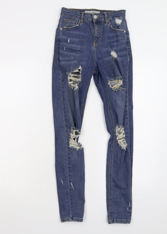 Topshop Womens Blue  Denim Skinny Jeans Size 26 L32 in