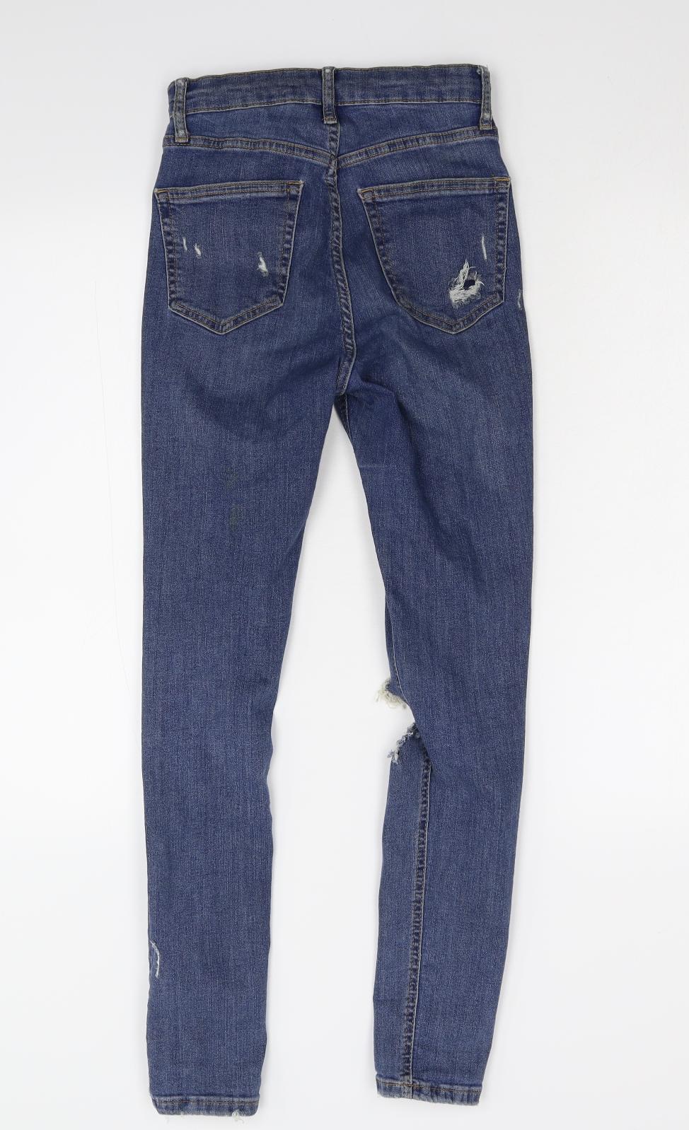 Topshop Womens Blue  Denim Skinny Jeans Size 26 L32 in
