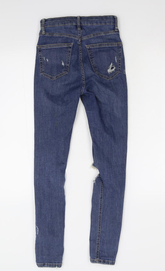 Topshop Womens Blue  Denim Skinny Jeans Size 26 L32 in