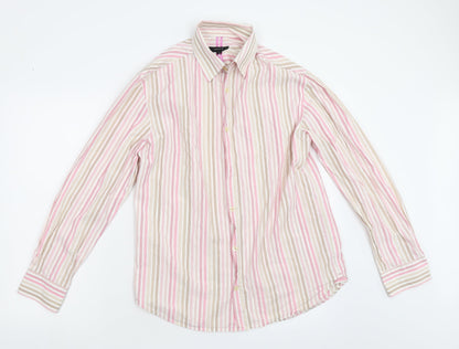 Mens UK Size M NEXT Pink  Button-Up Long Sleeve Casual Shirt