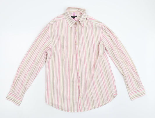 Mens UK Size M NEXT Pink  Button-Up Long Sleeve Casual Shirt