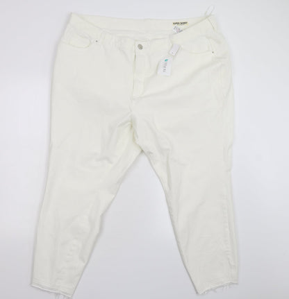 Womens UK Size 28 Preworn Regular Fit Skinny Ivory Jeans