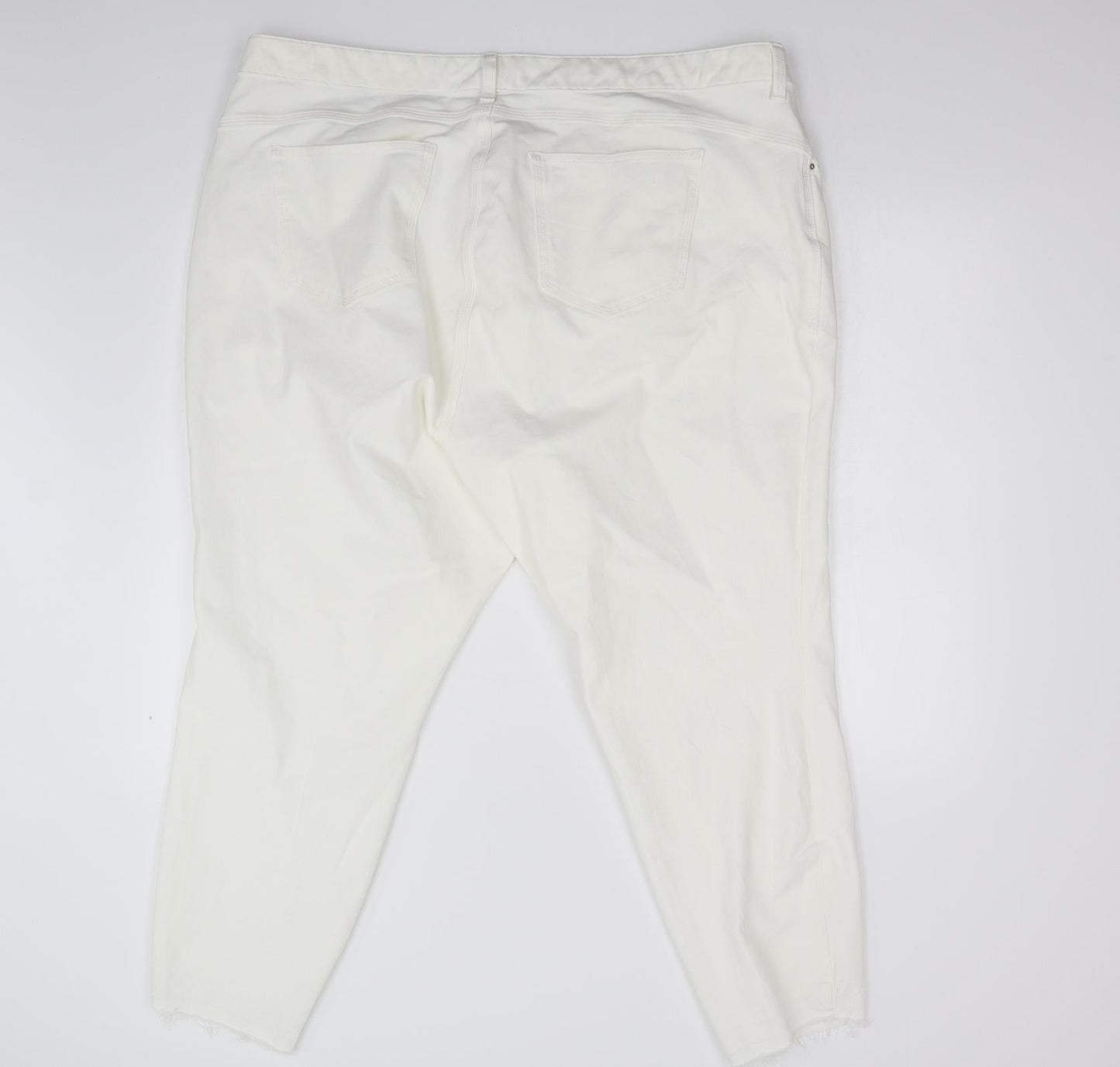 Womens UK Size 28 Preworn Regular Fit Skinny Ivory Jeans