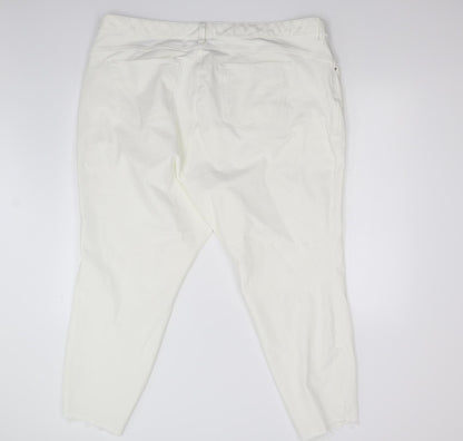 Womens UK Size 28 Preworn Regular Fit Skinny Ivory Jeans