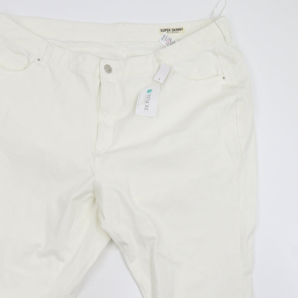 Womens UK Size 28 Preworn Regular Fit Skinny Ivory Jeans