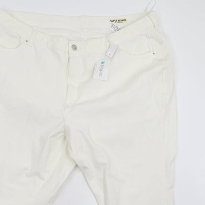 Womens UK Size 28 Preworn Regular Fit Skinny Ivory Jeans