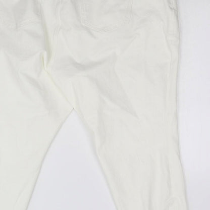 Womens UK Size 28 Preworn Regular Fit Skinny Ivory Jeans