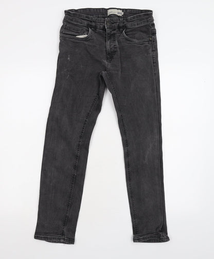 Womens UK Size 10 Preworn Slim Fit Skinny Black Jeans