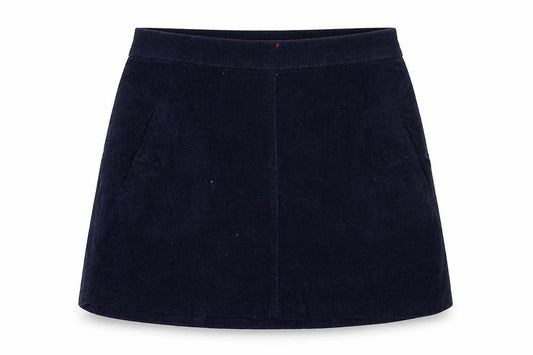 Front view of Cooperative women’s blue corduroy mini skirt, size S