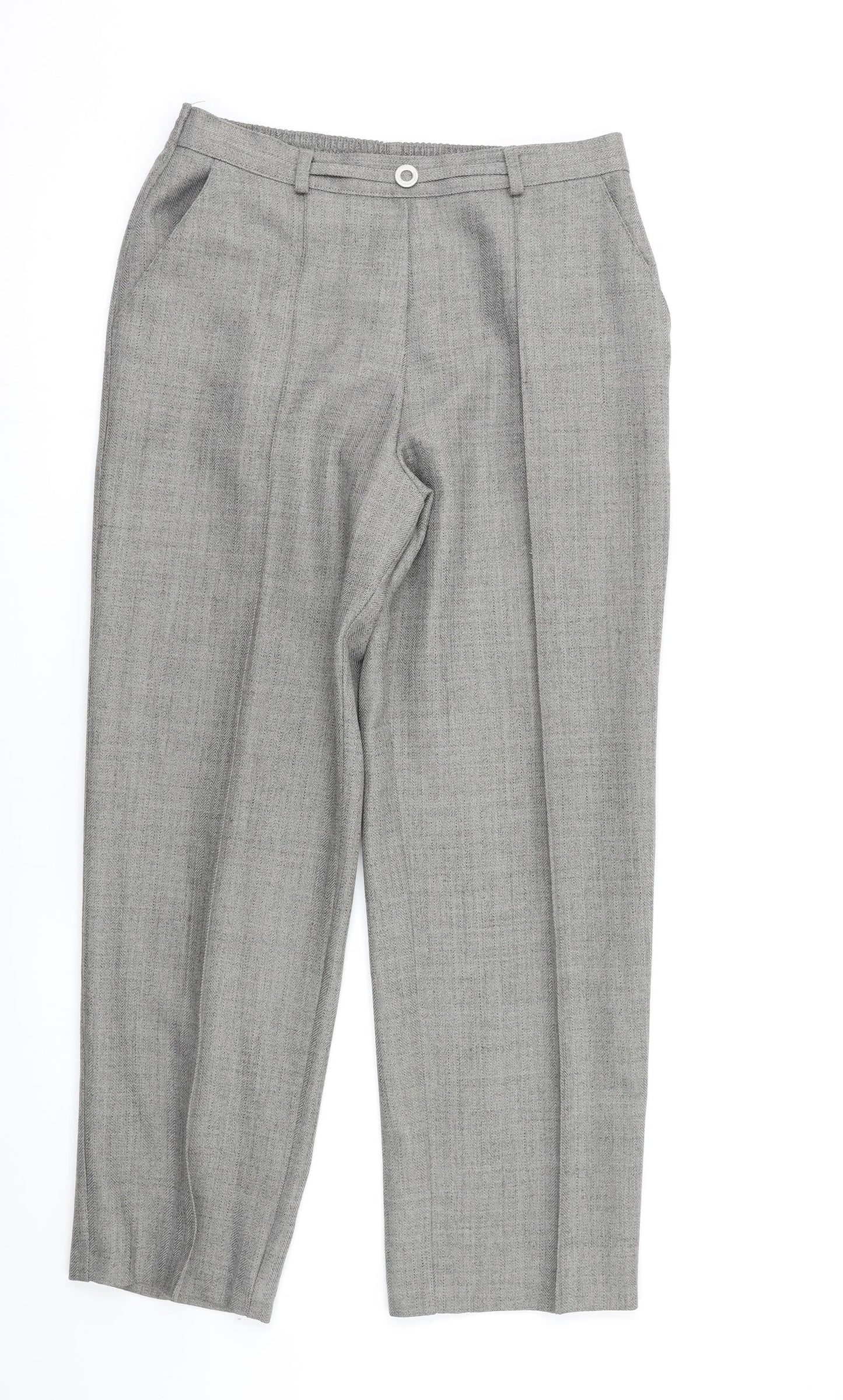 M&S Womens Grey   Dress Pants Trousers Size 10 L26 in