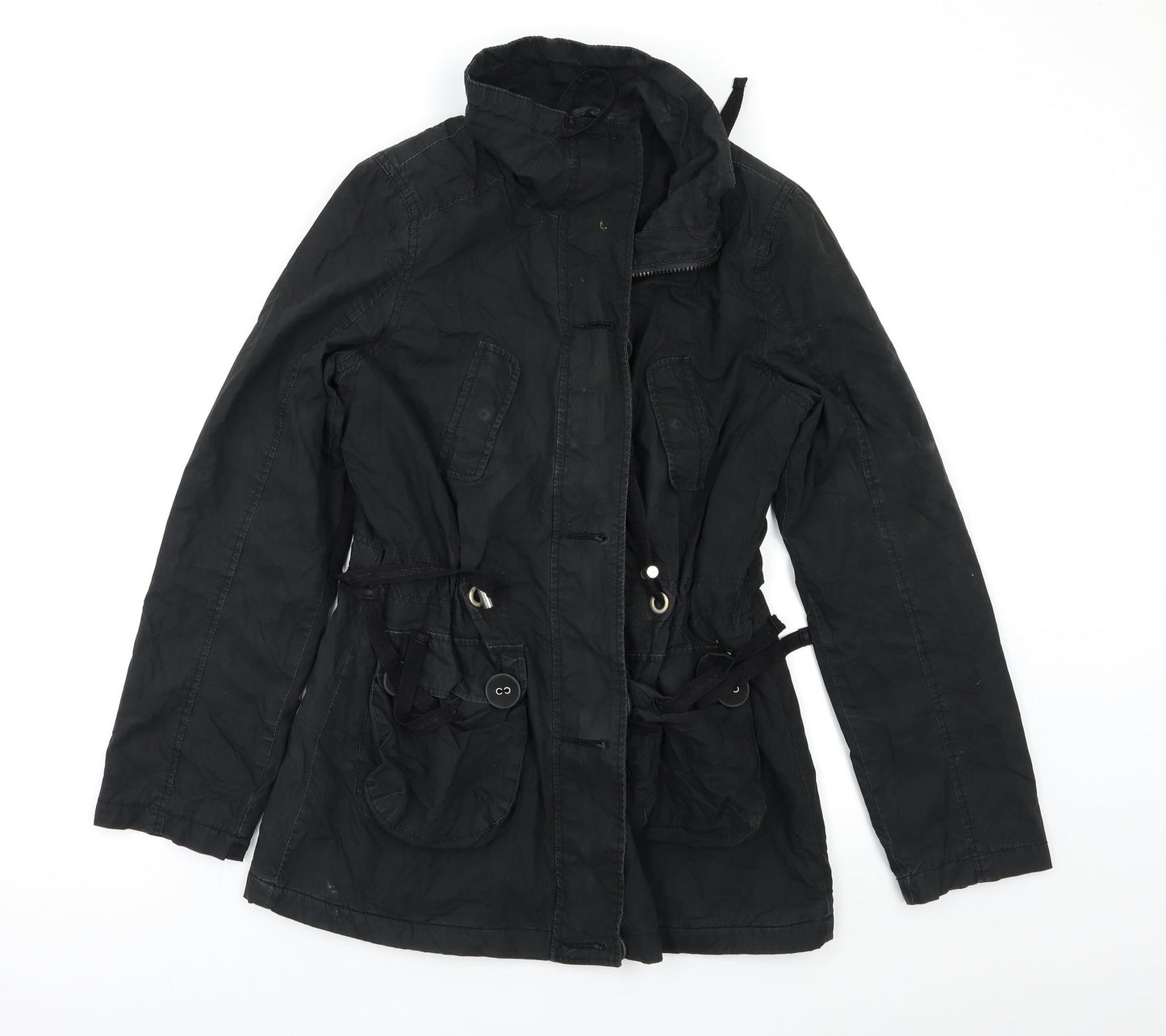 Authentic Womens Black   Parka Jacket Size 10