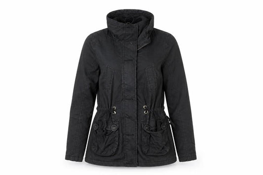 Womens UK Size 10 Authentic Black Parka Coat