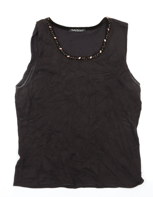 Betty Barclay Womens Brown   Basic Tank Size 16  - beaded detail
