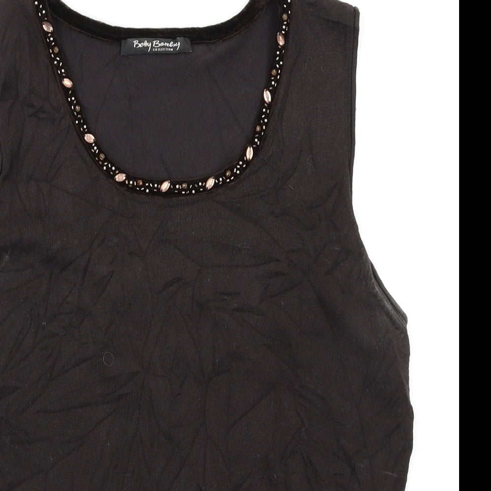 Betty Barclay Womens Brown   Basic Tank Size 16  - beaded detail