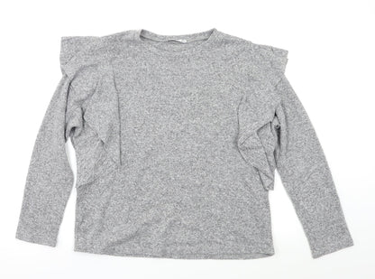 Womens UK Size S Mango Grey Pullover Jumper