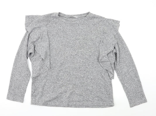 Womens UK Size S Mango Grey Pullover Jumper