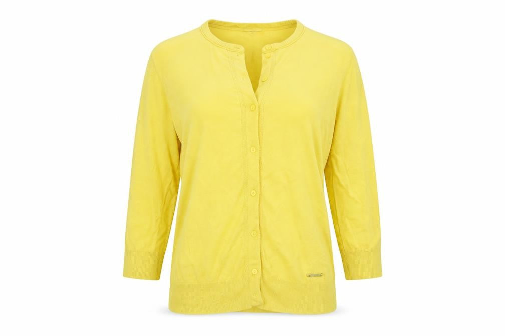 Womens UK Size M Ellen Tracy Yellow Cardigan Jumper