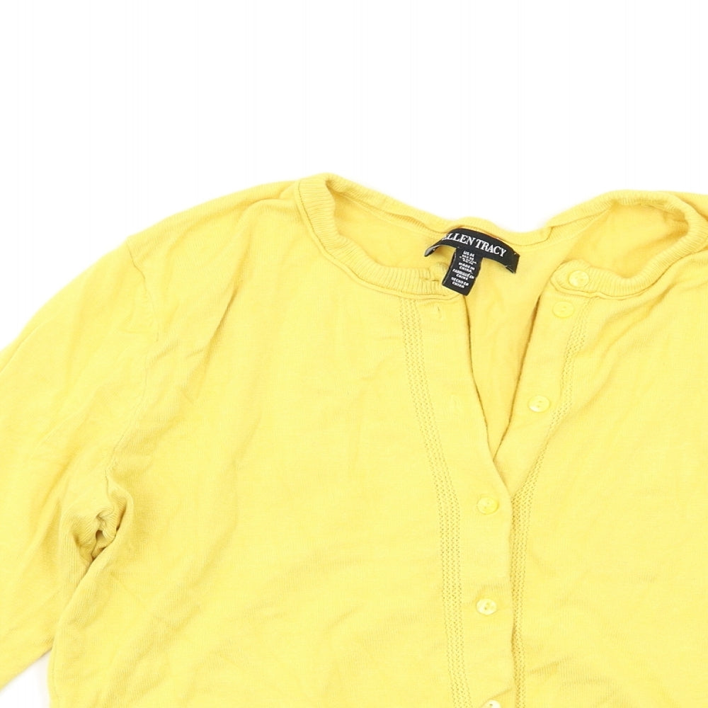 Womens UK Size M Ellen Tracy Yellow Cardigan Jumper