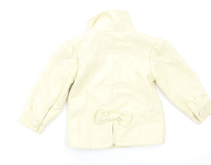 New Look Girls Ivory   Pea Coat Coat Size 2 Years