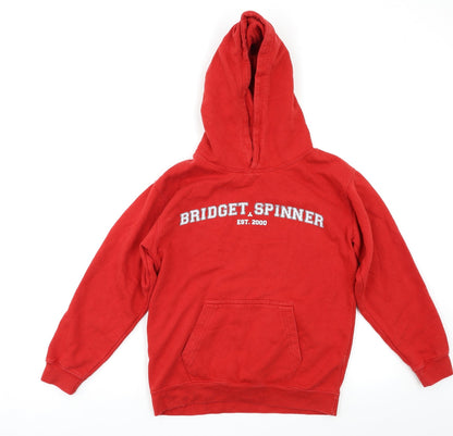 Preworn Girls Red   Pullover Hoodie Size 10-11 Years